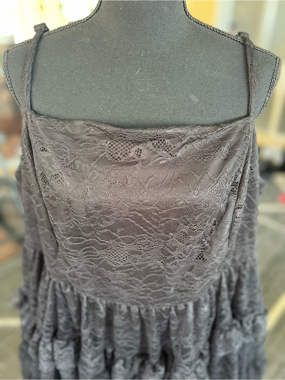 Torrid Black Lace Tiered Ruffle Dress NWT Size 3 (22/24) - Picture 4 of 8